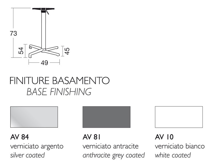 Dimensions de la table de bar Domino Scab H.75