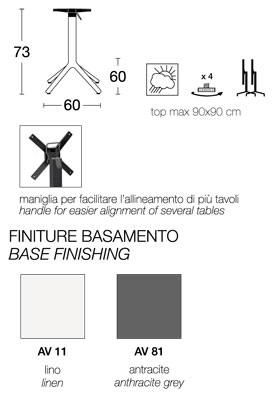 misure finiture base tavolino maxi nemo h 73