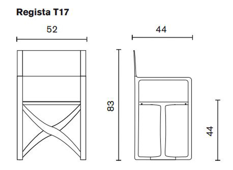 Chaise Regista T17 Serralunga mesures