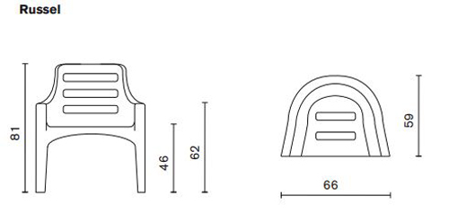 Russel chair Serralunga sizes