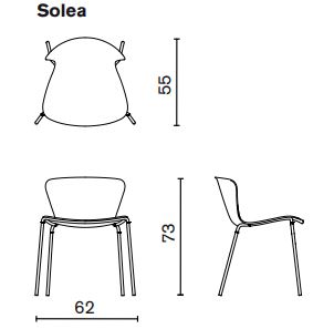 chaise Solea Serralunga dimensions