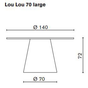 Table LouLou70 large Serralunga mesure