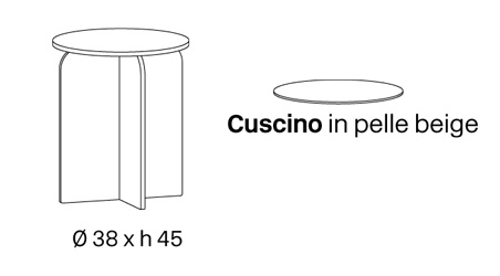 sgabello / tavolino tonelli design opalina misure