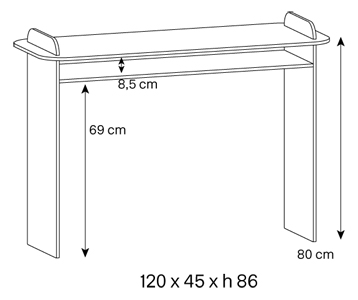 Consolle Opalina dimensions