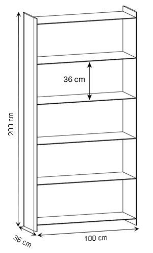Quiller Bookcase Tonelli Design sizes