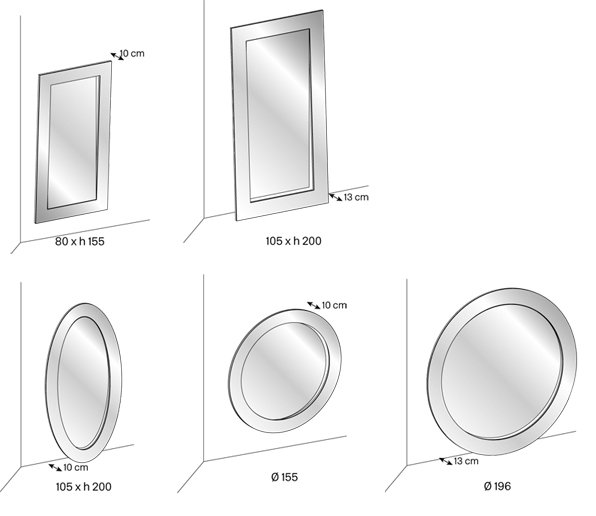 Gerundio Mirror Tonelli Design sizes
