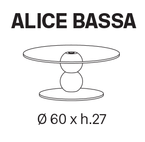 Dimensions de la table basse Alice basse