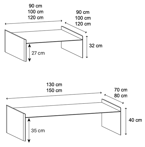 Table  Quiller Tonelli dimensions