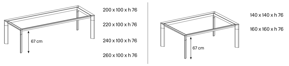 Table Perseo Tonelli design modèles et dimensions