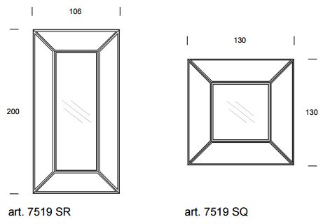 Specchio Costantia Tonin Casa dimensioni e misure