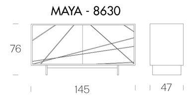 Maya sideboard Tonin Casa dimensions