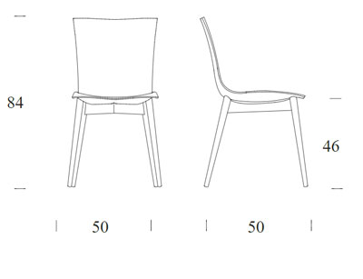 Aria Wood chair Tonin Casa dimensions