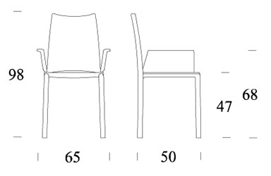misure sedia madeleine con braccioli tonin casa